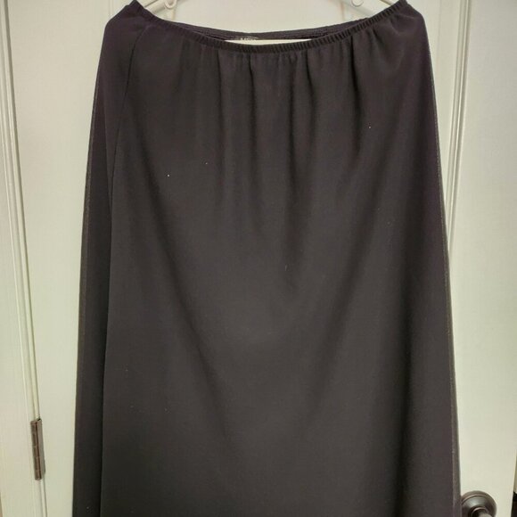 MSK Women's Classic Black Size 16W 100% Polyester Elastic Waist A-Line Skirt - Picture 1 of 2